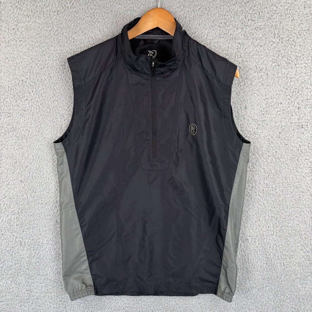 Zero Restriction Golf Vest Men Medium Black 1/2 Zip Windbreaker Tour Series LOGO